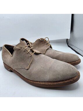 Allen Edmonds Mens Size 11 Beige Lace Up Suede Dress Shoes Casual Formal